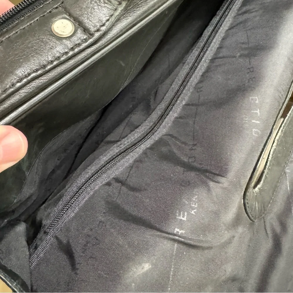 Vintage Black Leather Kenneth Cole Reaction High End Men’s Laptop Briefcase Bag